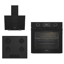 Leisure PFL 9944 S + POLC 601 S + PDLY 606 - S Siyah 3 Lü Ankastre Set