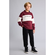 Defacto Polo Yaka Baskılı Renk Bloklu 2li Takım Erkek Çocuk H8484a826aubr115 Bordo-br115