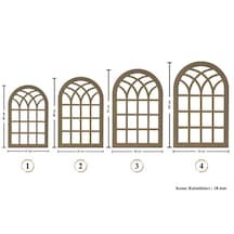 Ahşap Mdf Boyanabilir Dekoratif 4 Lü Duvar Aynası