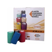 Elastik Bandaj Yapışkanlı Mavi Renkli 30 Adet Çok Renkli