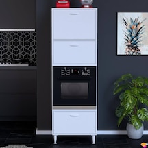 Modilayn Qen 60x186x56 Cm Boyutunda Ankastre Mutfak Kiler Dolabı - Geniş Hacimli Ve Fonksiyonel Beyaz