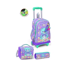 Coral High Kids Milka Şeker Ayıcık Desenli Çekçekli 3'lü Çanta Seti Set0134005 Çok Renkli