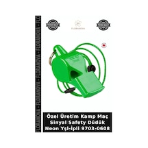 Özel Üretim Kamp Maç Sinyal Safety Düdük Neon Yşl-ipli 9703-0608