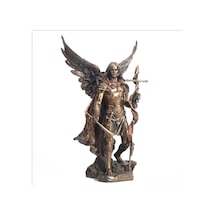 Aziz Gabriel Bronz Melek Heykel Biblo Dekor