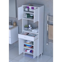 Eliusta Lora Beyaz Dolap 55 Cm Genişliği Ve 173 Cm Yüksekliği İle Dikey Depolama Ünitesi 55x173x32,5 Cm Beyaz