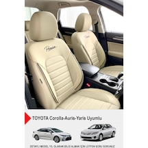 Premium Serisi Lüks Keten Oto Koltuk Kılıfı Toyota Corolla-auris-yaris Uyumlu Bej