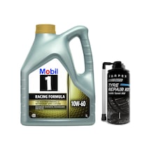 Mobil 1 10W-60 Tam Sentetik Motor Yağı 4 L + Lastik Tamir Kiti 300 ML