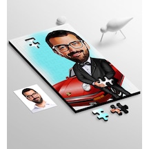 Kişiye Özel Bay Patron Karikatür 104 Parça Ahşap Puzzle - 1