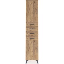 Arges Dolap 3 Raflı 4 Çekmeceli 2 Kapaklı 44x30x221 Çam-çam Çam