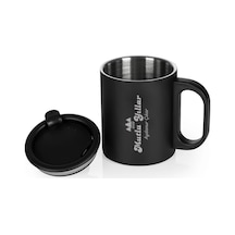 İsme Özel Mutlu Yıllar Tasarımlı Çelik Kupa Bardak Siyah