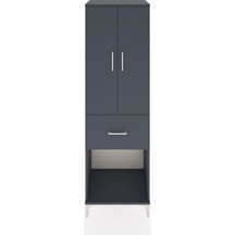 Hyperion Dolap Tek Raflı Tek Çekmeceli Tek Askılı 60x44x195 Antrasit-antrasit Antrasit