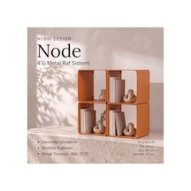 Node 4 Lü Modüler Metal Komodin Açık Raflı Küp Tasarım Başucu Sehpası Turuncu - 940098009 Turuncu