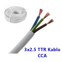 3X2.5 Cca Ttr Kablo Çok Telli Metre Seçenekli Tam Kesit Kablo