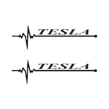 Nabız Ritm Oto Cam Sticker Tesla 30 X 8 Cm
