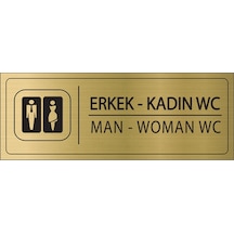 Erkek Kadın Wc İsimlik Altın Metal Kapı İsimliği Levhası Yönlendirme Tabelası