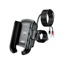 Mr Plus Usb-c Şarjlı Klipsli Motosiklet Telefon Tutucu