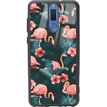 Huawei Mate 10 Lite Flamingo Leaf Tasarımlı Glossy Telefon Kılıfı Çok Renkli