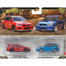 Hot Wheels Premium Car Culture 2005 Mitsubishi Lancer & 2004 Subaru Forester Jhw46