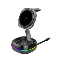 Tr Wx681 Katlanabilir Kablosuz Şarj Standı 15w Rgb 3 İn 1
