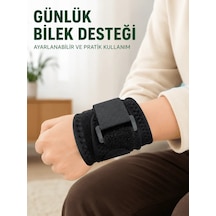 Ers Siyah Bilek Destekliği Cırtlı Ayarlanabilir Bilek Bandı Spor Ve Günlük Kullanım