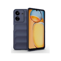 Redmi 13c Kılıf Esnek Tpu Oyuklu Arka Yüzey Tasarımlı Uzrm Etnik Silikon Kapak - Lacivert Lacivert