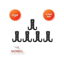Kare Askı, Metal Vestiyer Askısı, Matsiyah, Duvar Ve Dolap Askılığı 5'li Set Vidalı Matsi Yah