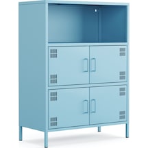 Pera Metal Çok Gözlü Dolap, 4 Kapaklı, Açık Raflı 80,50 X 40 X 109,50 Cm Ral 5024 Mavi Pera Metal Çok Gözlü Dolap, 4 Kapaklı, Açık Raflı 80,50 X 40 X 109,50 Cm Ral 5024 Mavi