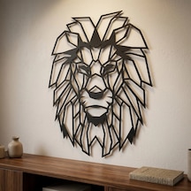 Aslan Kafası Metal Tablo Siyah