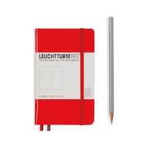 Leuchtturm1917 Not Defteri Cep Boy A6 , Sert Kapak, 187 Numaralandırılmış Sayfa, Düz, Kırmızı