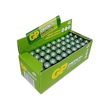 Ayrex Gp Batteries Gp15g Greencell R6p/1215/aa Kalem Pil, 1.5 Volt, 40'li Kutu, Yeşil/sarı/beyaz