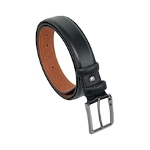 Süzer Deri Siyah Hakiki Deri Düz Renk Dikişli Model 3.5 Cm. Genişlikli Klasik Kemer - 214-dksl Siyah