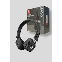Yeni Nesil Şık Tasarım Extra Bass Kablosuz Kulak Üstü Bluetooth Kulaklık Işıklı Mikrofonlu Siyah - 603506380