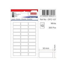 Ofc-107 30 Mm 12 Mm Beyaz Ofis Etiketi 1 Paket