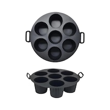 Ayrex Güncelçarşı Airfryer Silikon Kek Pişirme Kalıbı 7 Bölmeli, Silikon Cupcake Kek Pişirme Kabı Air Fryer Mu Diğer