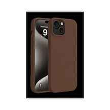 İphone 15 Kılıf First Silikon - Kahverengi