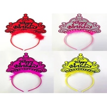 Ers Happy Birthday Yazılı Neon Renk Taç 12 Adet Diğer 46468304
