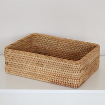 Nur Rattan 36x27x12 Cm Saklama Kutusu & Dekoratif Sepet 3 Naturel