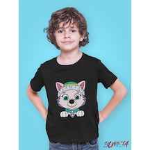 Bumeta Mini Kahraman Everest Paw Patrol Çocuk Tişört T-shirt Siyah