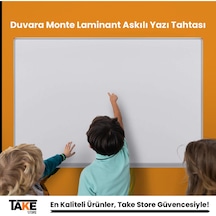 Duvara Monte Laminant Askılı Yazı Tahtası 120x210cm Beyaz Beyaz
