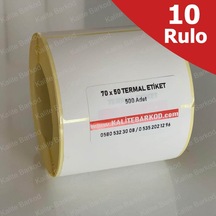 70X50 Termal Etiket 10 Rulo Barkod Etiket Kalite Barkod