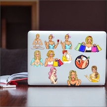Plaj Kızı Stikcer Set-1 11 Parça Telefon, Tablet, Defter, Laptop Sticker