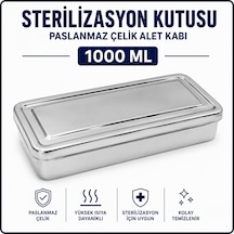 Sterilizasyon Kutusu - Paslanmaz Çelik Alet Kabı 1 L