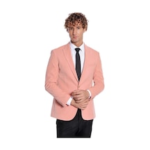 Wessi Geniş Sivri Yakalı Kadife Pembe Erkek Ceket - Wessi Pembe