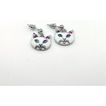 Tedz Collection Mrs Cat Pin Küpe Çok Renkli