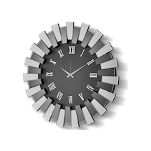 Setabianca Piyano Model Aynalı Duvar Saati Füme Siyah 80 Cm Füme