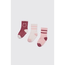 Panço Kız Bebek Pudra Soket Çorap 2622gb11002 Pembe