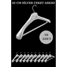 Ceket Askısı Plastik A Kalite Gümüş Kaplama Kıyafet Takım Elbise Askısı 10 Adet Diğer
