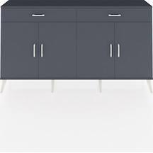 Arges Konsol 4 Raflı 2 Çekmeceli 4 Kapaklı 176x30x99 Antrasit-ant Antrasit-antrasit