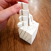 Bezos 3d Baskı Twisting Küp - Mekanik Dönen Bulmaca Küpü-beyaz Hb006