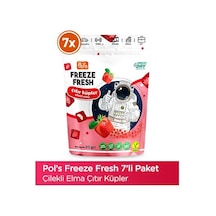 Pol S Freeze Fresh Çıtır Küp Çilekli Elma 20 G X 7 Adet Freeze Dry Dondurularak Kurutulmuş Meyve 20 G